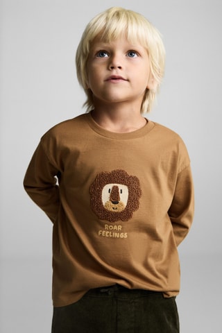 T-shirt imprimé lion - Camel