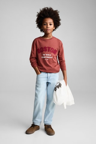 T-shirt détail imprimé - Cerise