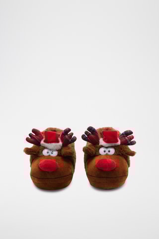 Pantoufles renne - Marron