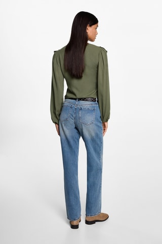 Blouse froncée volants - Kaki