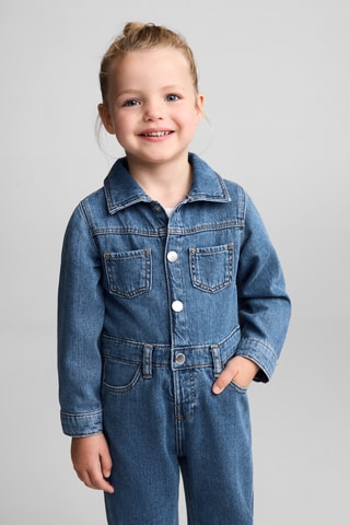 Combinaison chemise en jean - Bleu