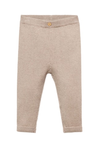 Legging maille côtelée coton - Beige