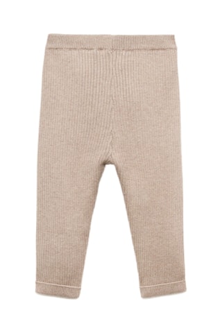 Legging maille côtelée coton - Beige
