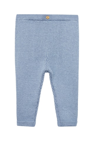 Legging maille côtelée coton - Bleu