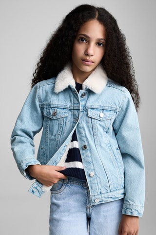 Blouson doublure fausse fourrure - Bleu clair