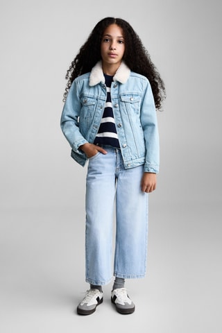 Blouson doublure fausse fourrure - Bleu clair