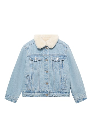 Blouson doublure fausse fourrure - Bleu clair