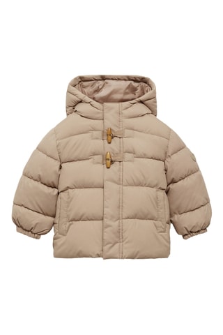Anorak matelassée imitation mouton retourné - Beige