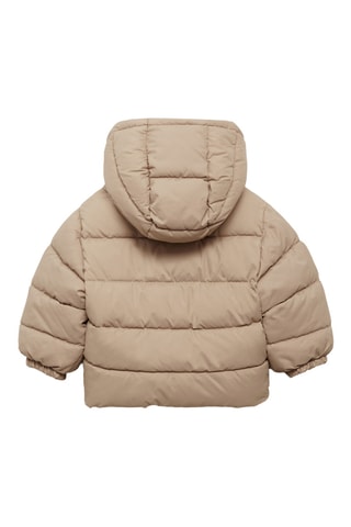 Anorak matelassée imitation mouton retourné - Beige