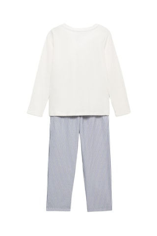 Pyjama long à rayures - Blanc cassé