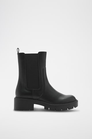 Bottines empiècements élastiques - Noir