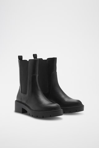 Bottines empiècements élastiques - Noir