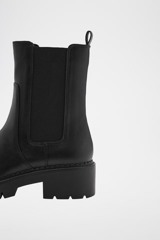Bottines empiècements élastiques - Noir