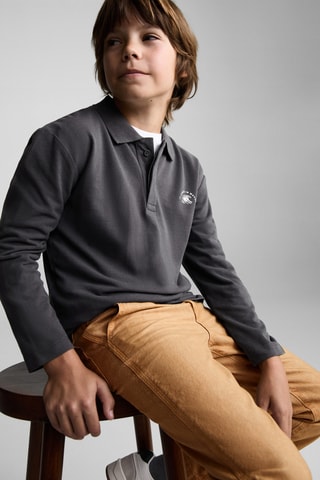 Polo détail brodé - Anthracite