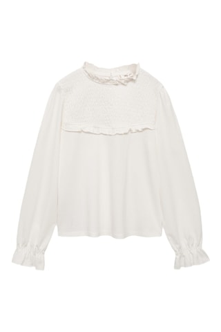 T-shirt détails froncés - Blanc cassé