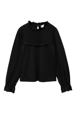 T-shirt détails froncés - Noir
