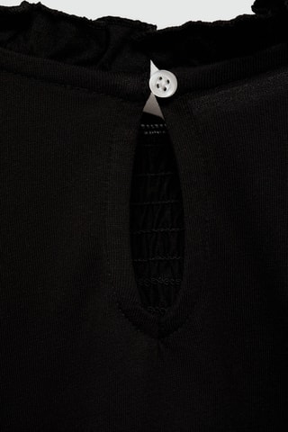 T-shirt détails froncés - Noir