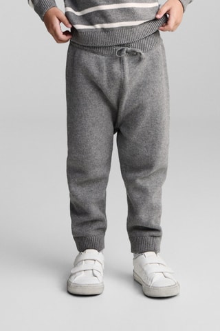 Pantalon jogger maille - Gris chiné