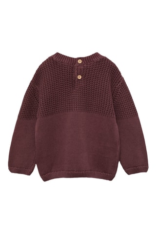 Pull-over combiné maille - Bordeaux