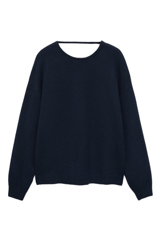 Pull-over dos ouvert - Bleu marine