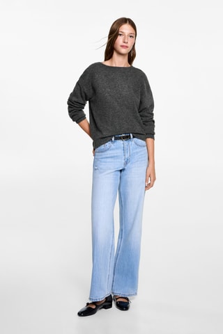 Pull-over dos ouvert - Gris