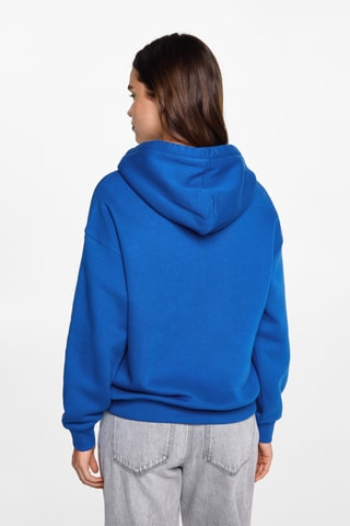 Sweat-shirt capuche message - Bleu