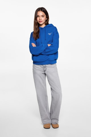 Sweat-shirt capuche message - Bleu