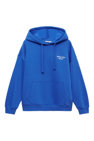 Sweat-shirt capuche message - Bleu
