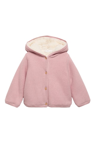 Cardigan maille intérieur polaire moutonnée - Rose