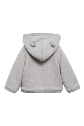 Cardigan maille intérieur polaire moutonnée - Gris chiné