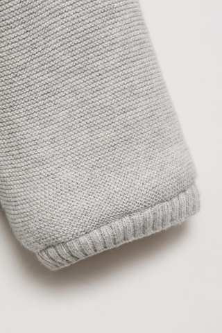 Cardigan maille intérieur polaire moutonnée - Gris chiné