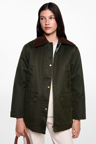 Parka longue effet ciré - Vert