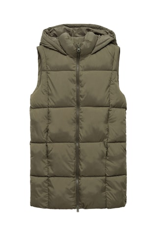 Gilet matelassé à capuche - Kaki