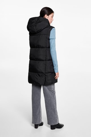 Gilet matelassé à capuche - Noir