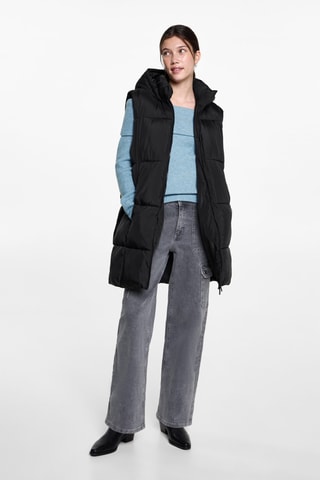Gilet matelassé à capuche - Noir