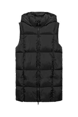 Gilet matelassé à capuche - Noir
