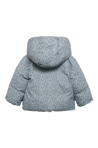 Anorak en imprimé fleuri fausse fourrure - Vert pastel