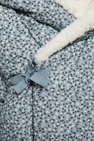 Anorak en imprimé fleuri fausse fourrure - Vert pastel