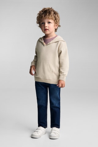 Pull-over maille capuche - Sable