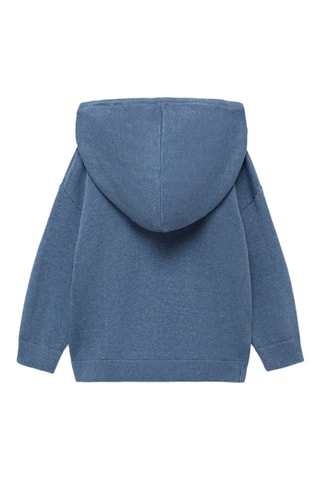 Pull-over maille capuche - Bleu
