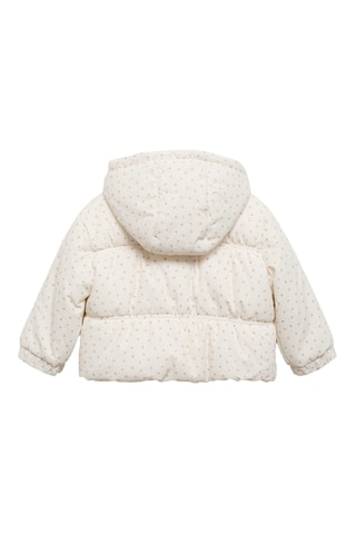 Anorak matelassé à fleurs - Blanc cassé
