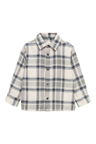 Chemise à carreaux en coton - Écru
