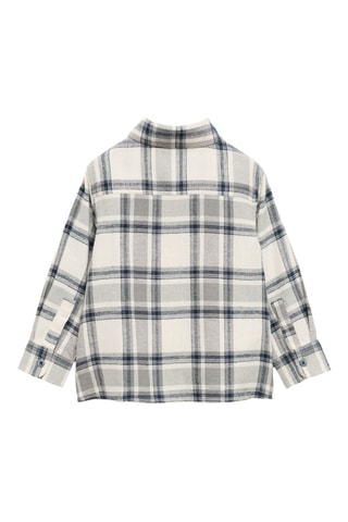 Chemise à carreaux en coton - Écru