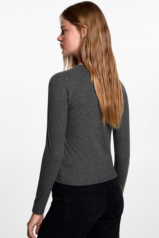 T-shirt manches longues ouvertures - Gris