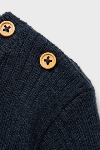 Pull-over maille côtelée - Bleu marine