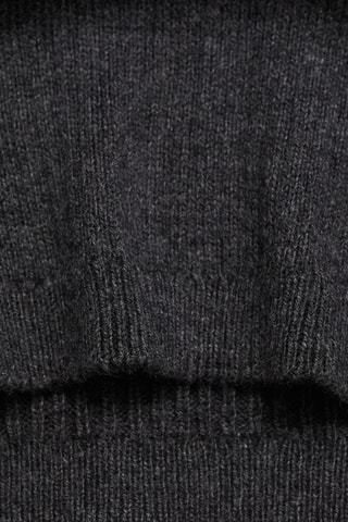 Pull-over maille côtelée - Gris foncé chiné