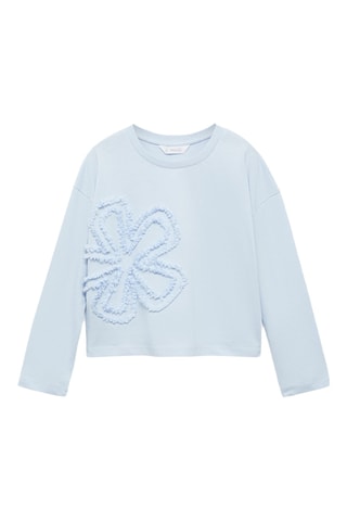T-shirt détails brodés - Ciel