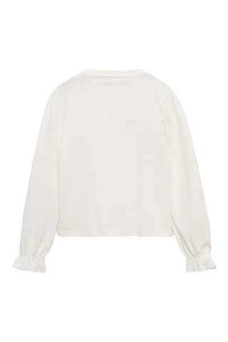 T-shirt manches longues imprimé - Blanc cassé