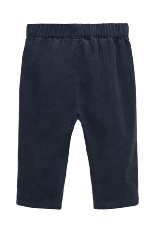 Pantalon velours côtelé boutonné - Bleu marine