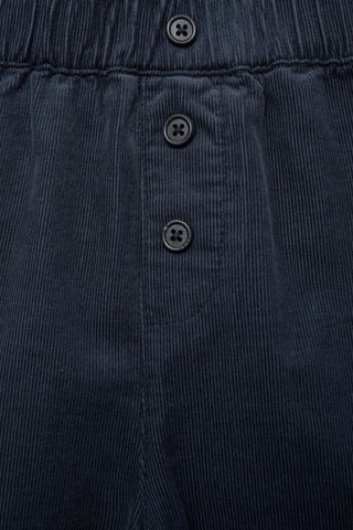 Pantalon velours côtelé boutonné - Bleu marine